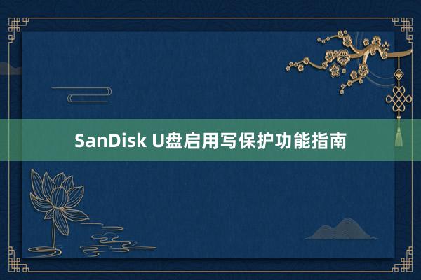 SanDisk U盘启用写保护功能指南